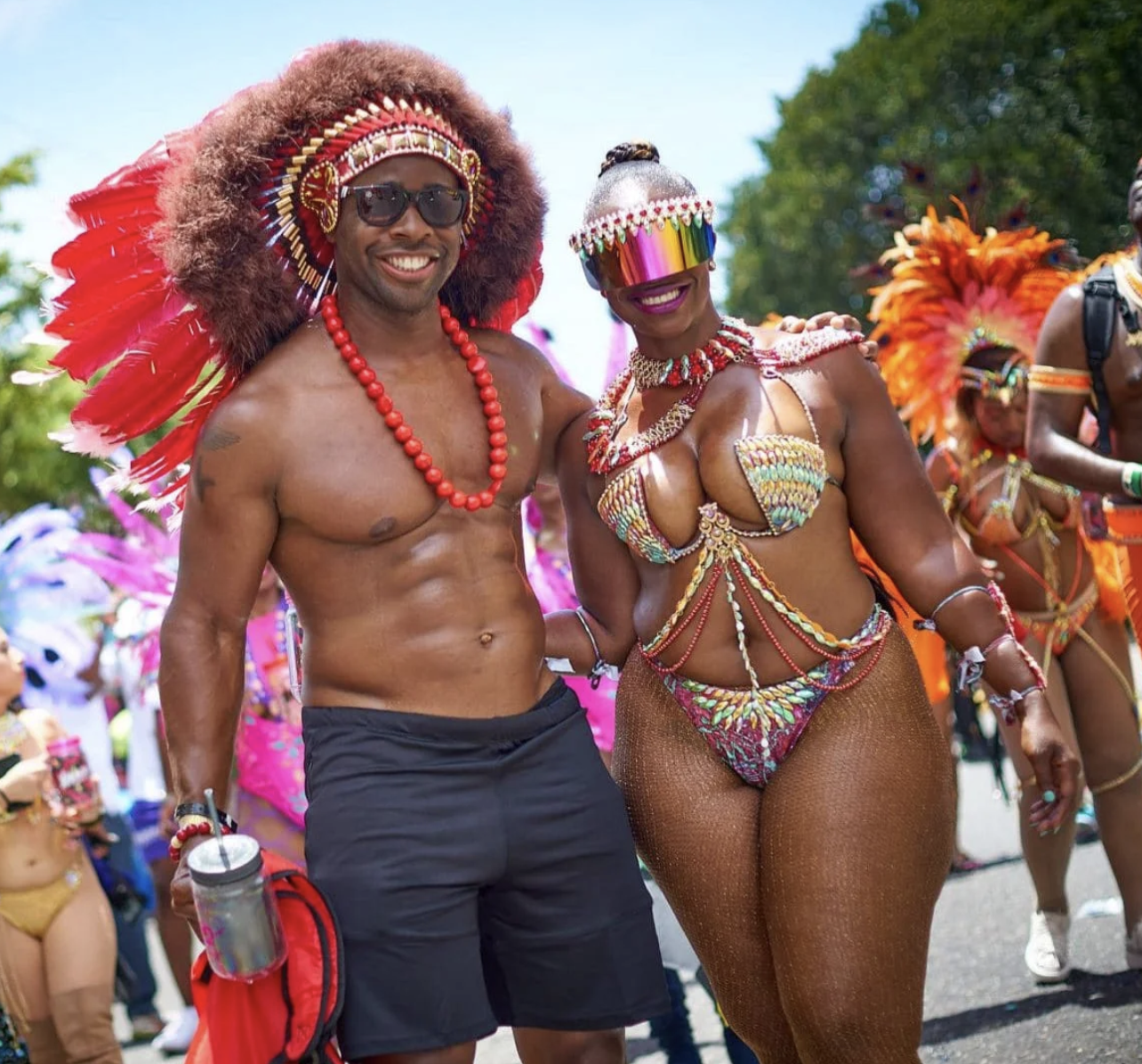 couple at caribbean carnival