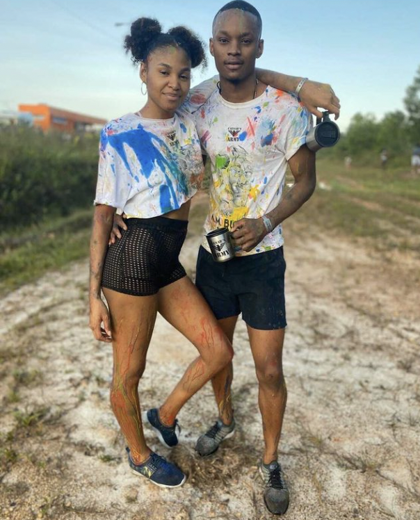 couple at caribbean carnival jouvert