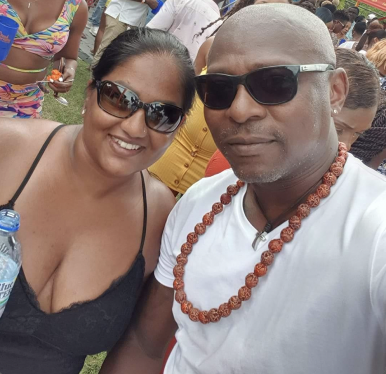 couple at caribbean carnival fete