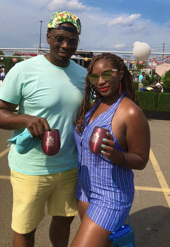 Couple at caribbean carnival fete