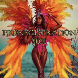Pre-registration flyer for caribbean carnival
