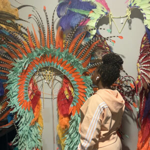 Caribbean carnival feather backpacks