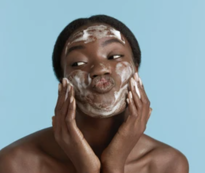 black woman skincare