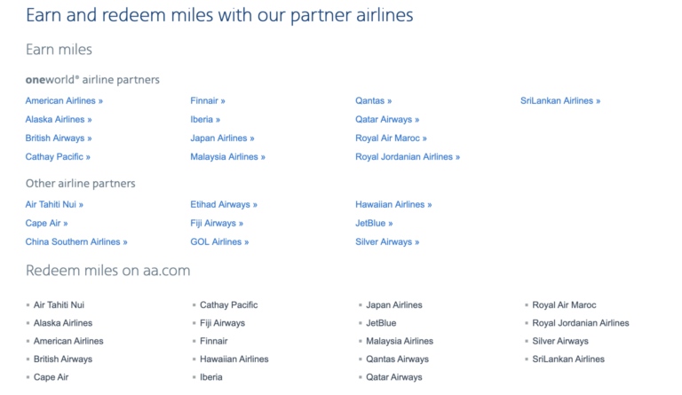 airline partners american airlines